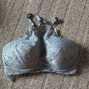 PINK Victoria's Secret Lace Bralette - Gray Blue